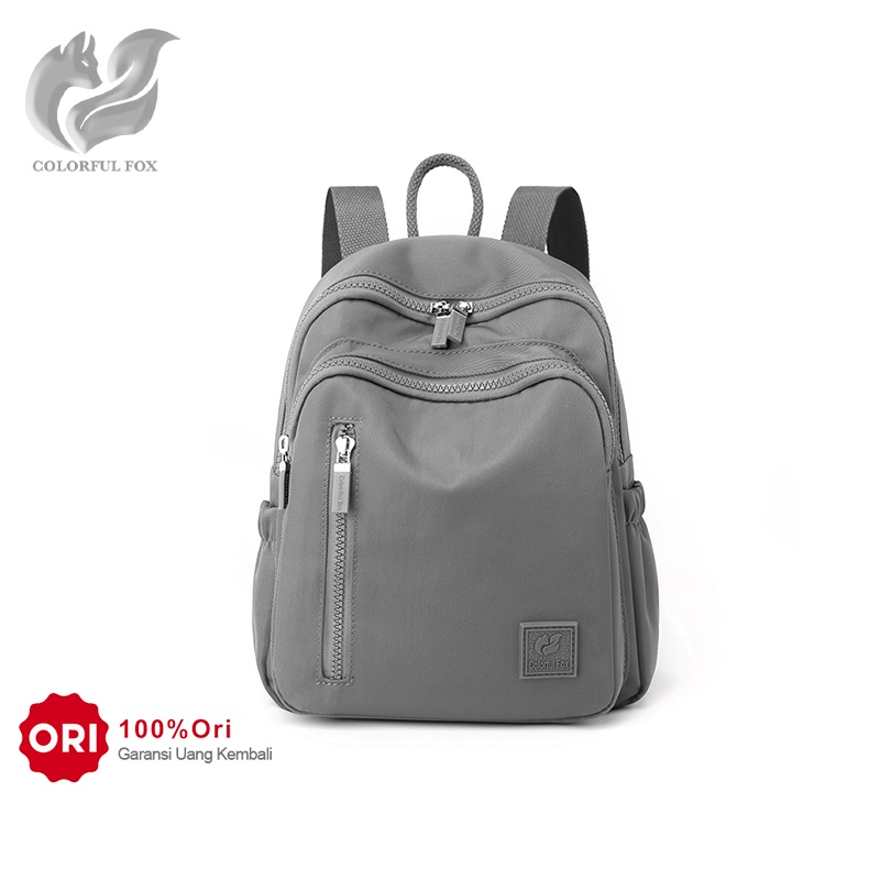 COLORFUL FOX 0482 Tas Ransel Wanita Backpack Wanita Remaja Tas Anti Air WATCHKITE BAEOS-Gray