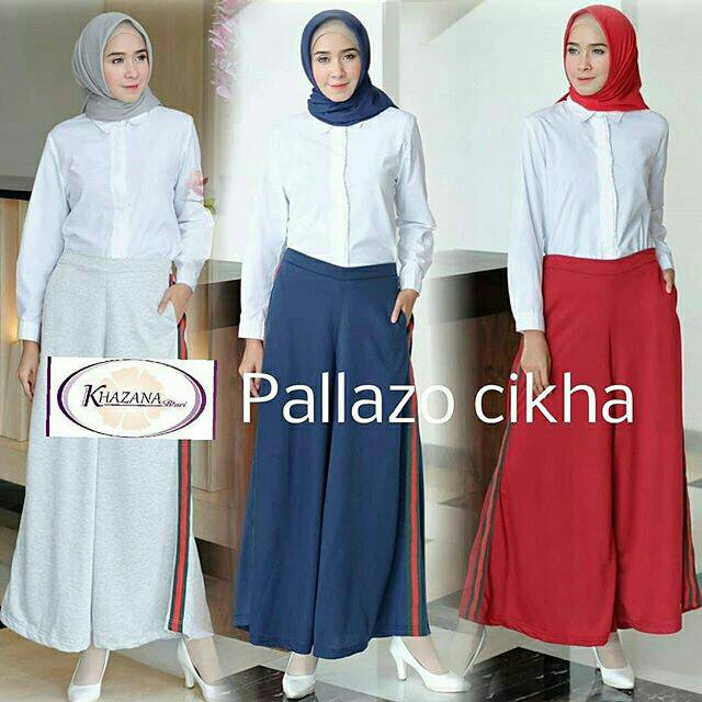 FASHION MUSLIM, CELANA WANITA, CELANA KULOT, FASHION WANITA, BAHAN COMBED, PALLAZO CHIKA