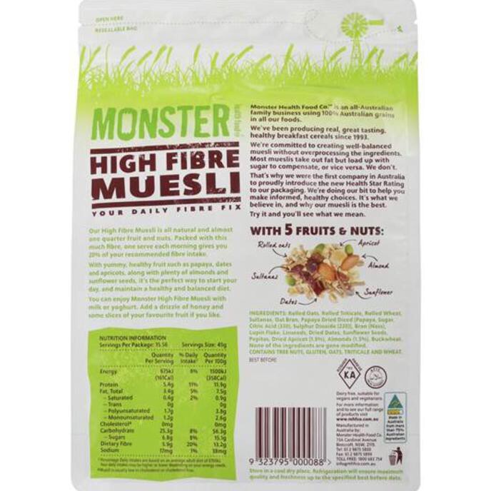 Khas MUESLI MONSTER HIGH FIBRE 700 GRAM