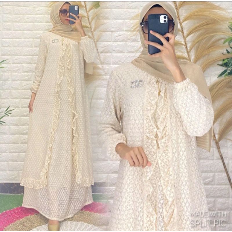 GAMIS MALAYSIA BROKAT OUTER REMPEL