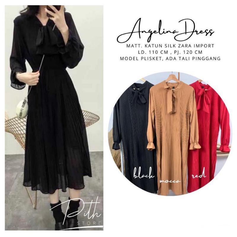 Dress Wanita - Dress Katun Silk Zara Import - Angelina Dress