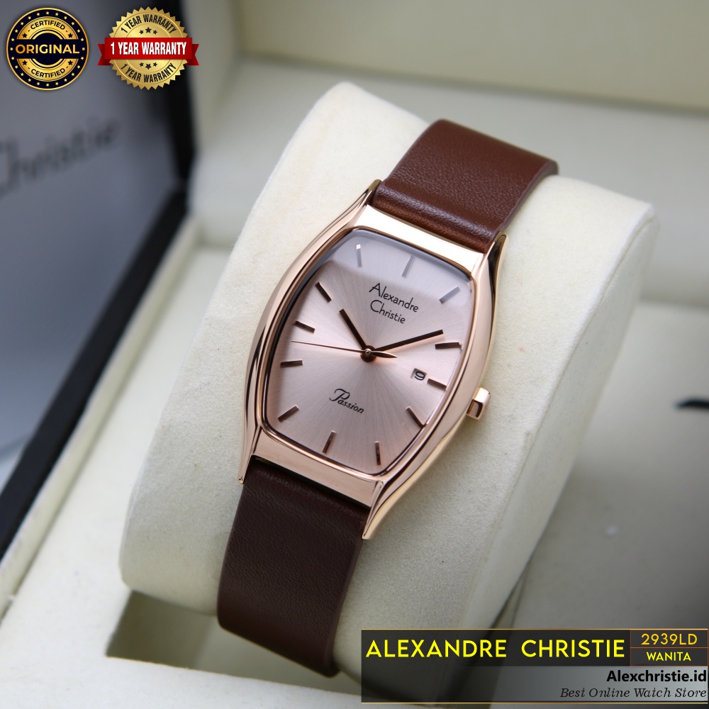 New 2021 Jam Alexander Christie Wanita 2939LD Rosegold Brown Original - Cantik Modis Anggun Elegan
