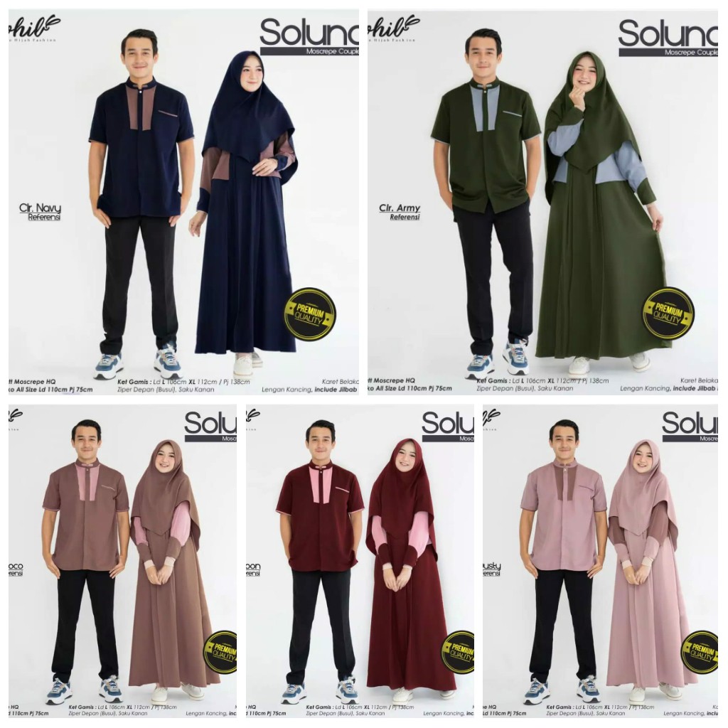 Couple set / couple ibu dan ayah / couple lebaran / dress lebaran / koko lebaran /  SOLUNA COUPLE