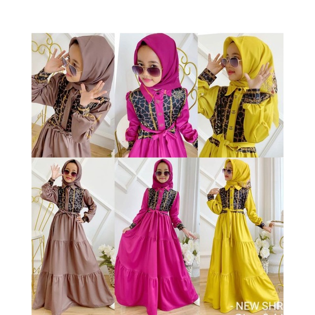 NEW SHR KIDS ONE SET MAXI DRESS SCUBA PREMIUM KANCING DEPAN 100% ORI SHR