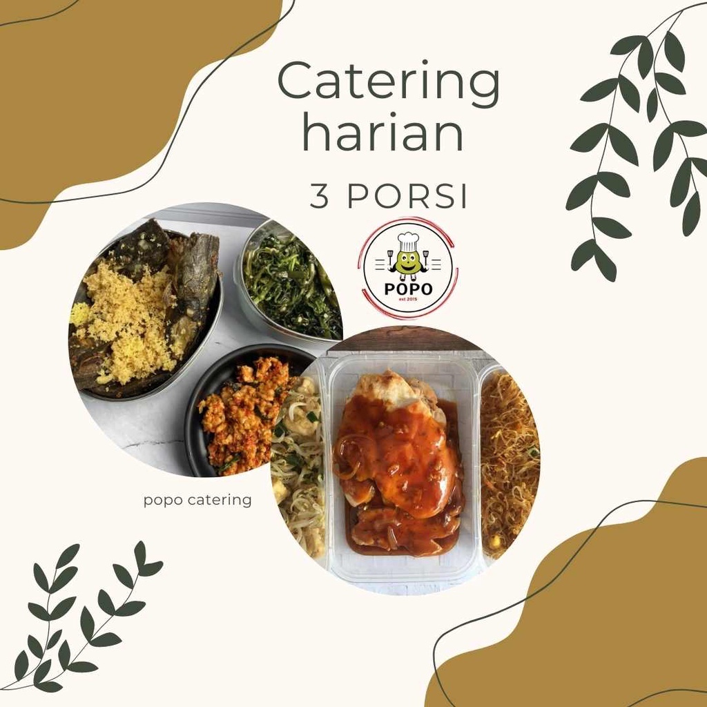 Catering harian non msg halal lezat 3 porsi