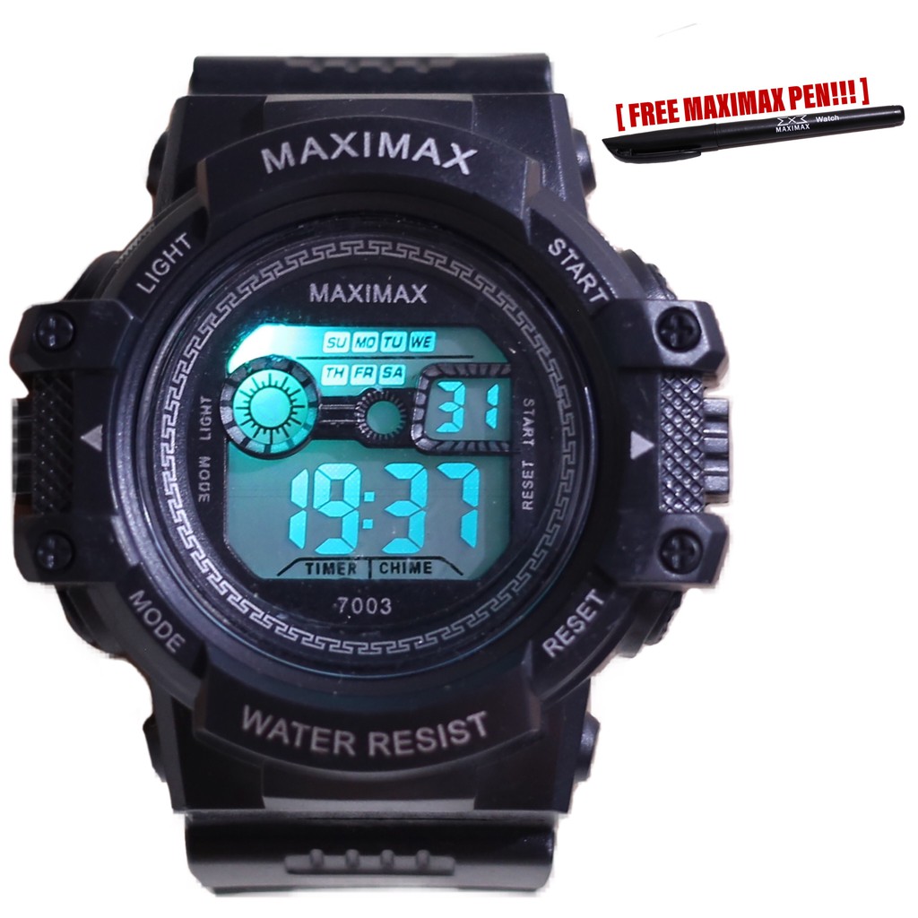 Jam tangan digital pria wanita FREE PUPLEN MAXIMAX model gshock LED watch MX7003