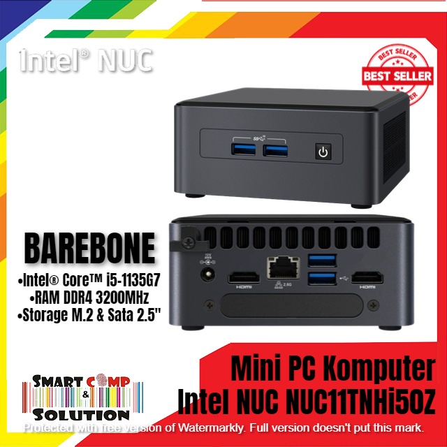 Mini PC Kit Intel NUC NUC11TNHi50Z Intel Core i5-1135G7 - Barebone