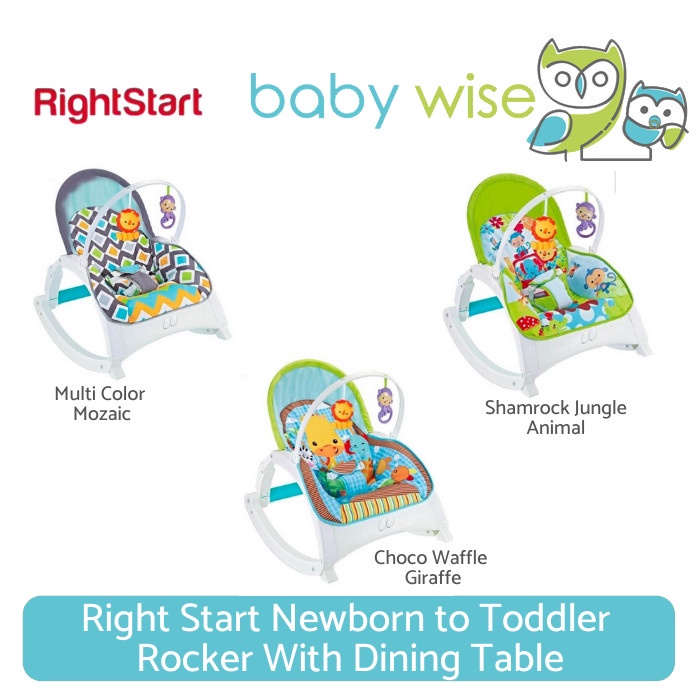 Right Start Newborn to Toddler Portable Rocker Baby Bouncer Table - Ayunan Anak Bayi + Meja Makan