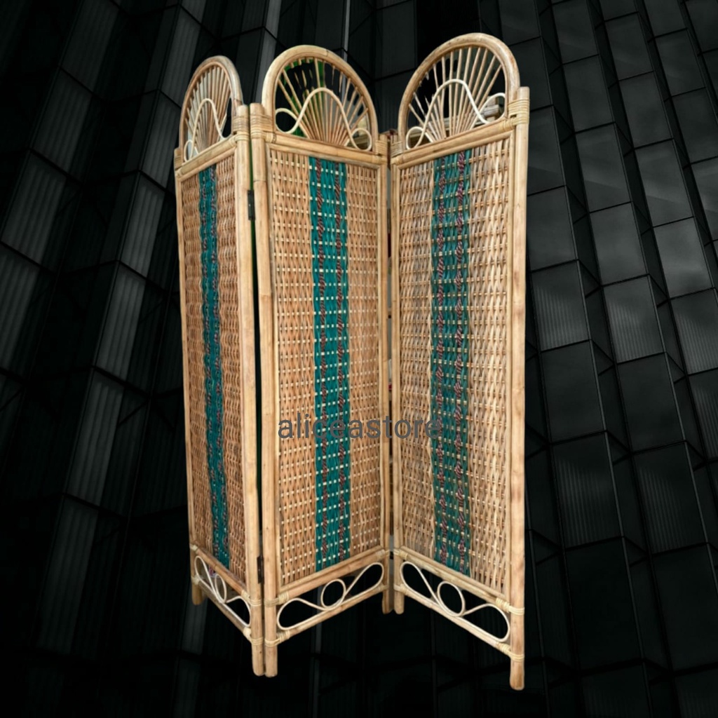 SKETSEL PARTISI PEMBATAS RUANGAN ROTAN ASLI