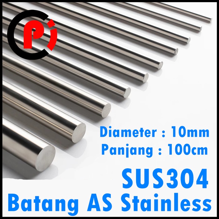 Batang AS STAINLESS SUS 304 SHAFT SMOOTH ROD Round 10mm x 100cm ( 1M )