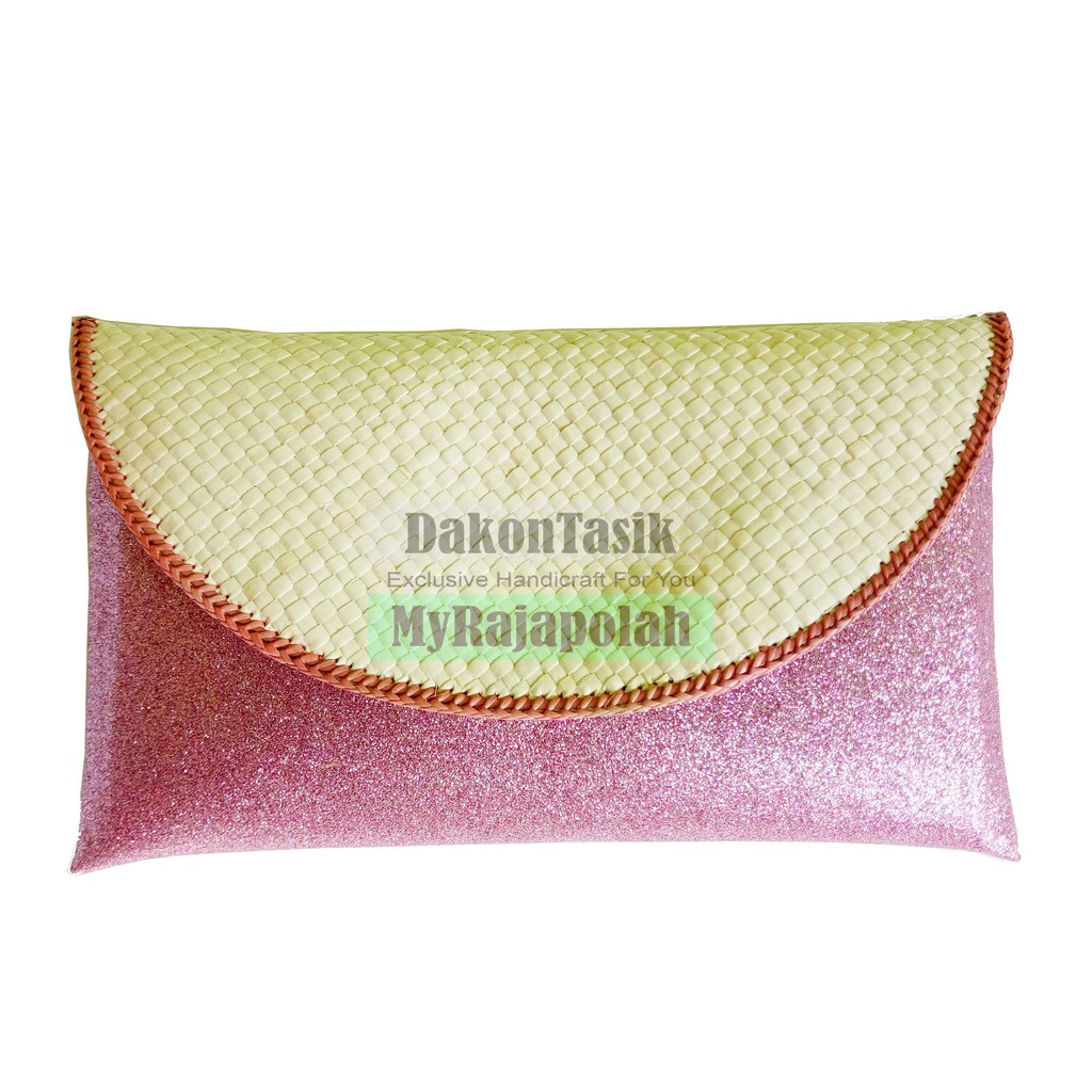 DT-17167 Dompet Pesta Anyaman Pandan Glitter Blink