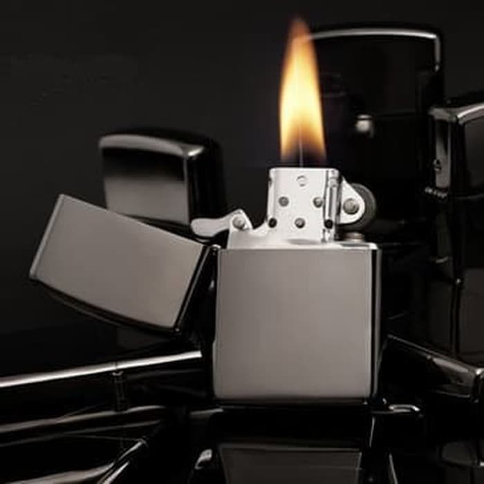 Korek Zippo Silver metalic korek api zippo putih silver 1 denting KW