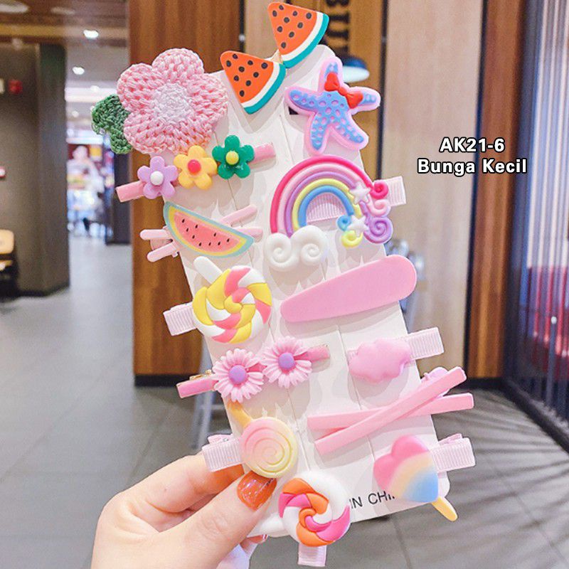 14 pcs Jepit rambut / jepit motif lucu / tiptop anak