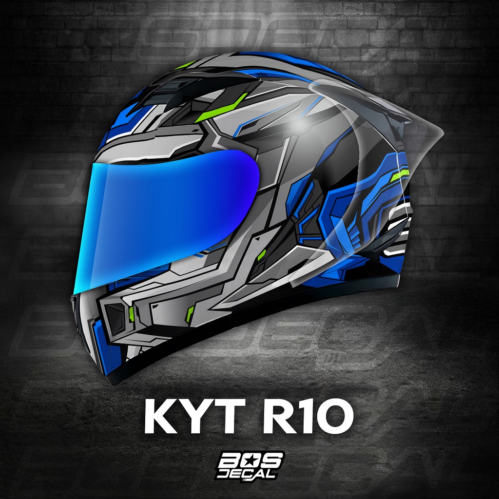 Decal Sticker Helm KYT R10 Motif Gundam v1 Decal helm Decal sticker