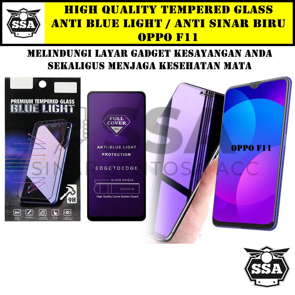 Tempered Glass Oppo F11 Anti Blue Light Anti Sinar Biru F 11 Ori Original Hp Pelindung Layar Temper Anti Lecet Gores TG Murah Berkualitas