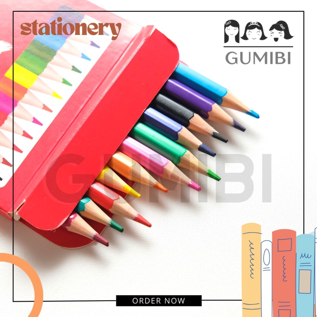 

12 pcs PENSIL WARNA TANPA KAYU / PENSIL MEWARNAI WOODLESS / MEWARNAI MENGGUNAKAN PENSIL WARNA