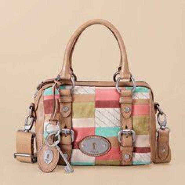 TAS FOSSIL MADDOX SATCHEL BRIGHT PATCHWORK SMALL NEW NWT