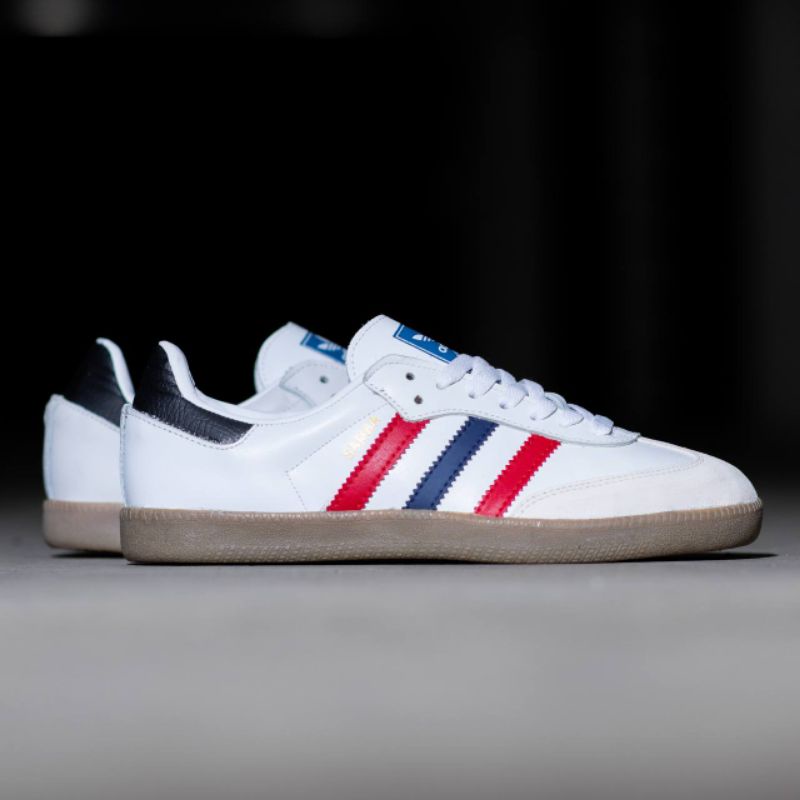 SEPATU PRIA WANITA  ADIDAS SAMBA OG WHITE NAVY RED GUMP ORIGINAL