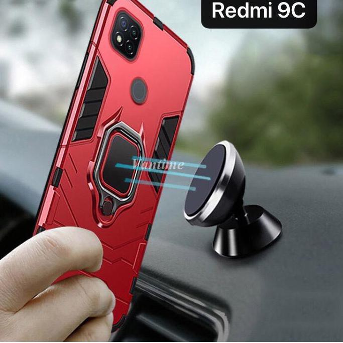CASE  REDMI 9C ROBOT RING MAGNETIC  CASING SILIKON HANDPHONE HARD CASE !