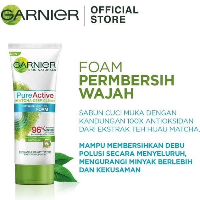 Garnier Pure Active / Garnier Pure Active Anti Acne Foam &amp; Scrub / Pure Active Sensitive / Pure Active Matcha Deep Clean