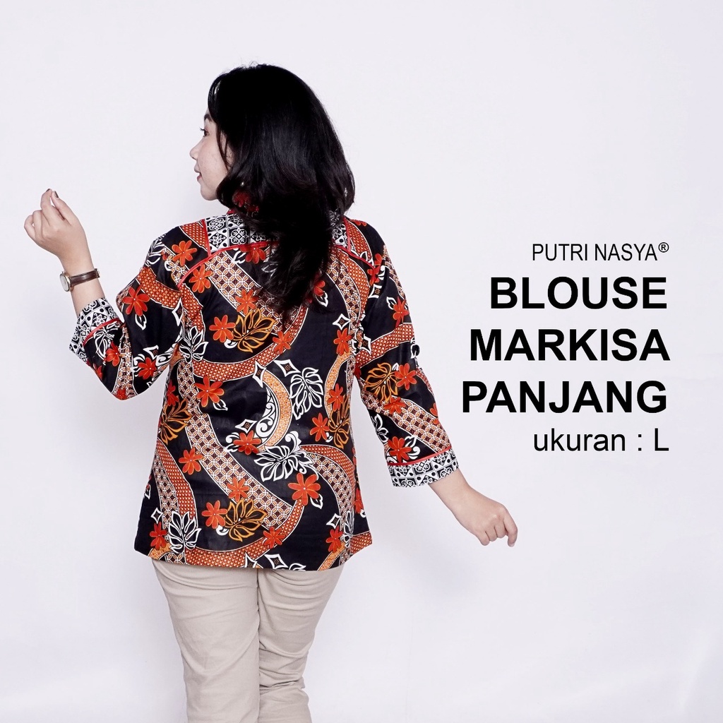 Blouse Batik Big Size LD 140 Wanita Atasan Batik Jumbo L-XL-2L-3L-4L-5L-6L-7L Model Blus Jumbo Kerja Batik / Atasan Big Size Kerja Wanita / Pakaian Batik Kekinian Seragam Kantor Kerja Bahan Wanita Model Terbaru