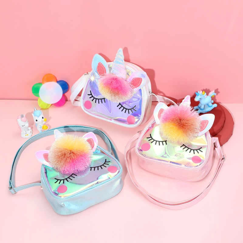 Tas selempang unicorn Hologram TU047 tas sling anak perempuan sling bag