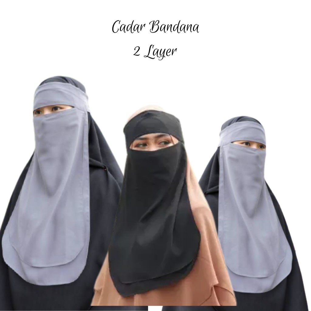 Jual Cadar Bandana 2 Layer Chiffon Fine Uk 36x50 Cm Niqab Yaman Bandana