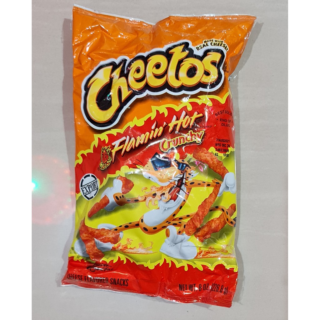 

Snack Cheetos Made With Real Cheese Flamin Hot Crunchy 227 Gram