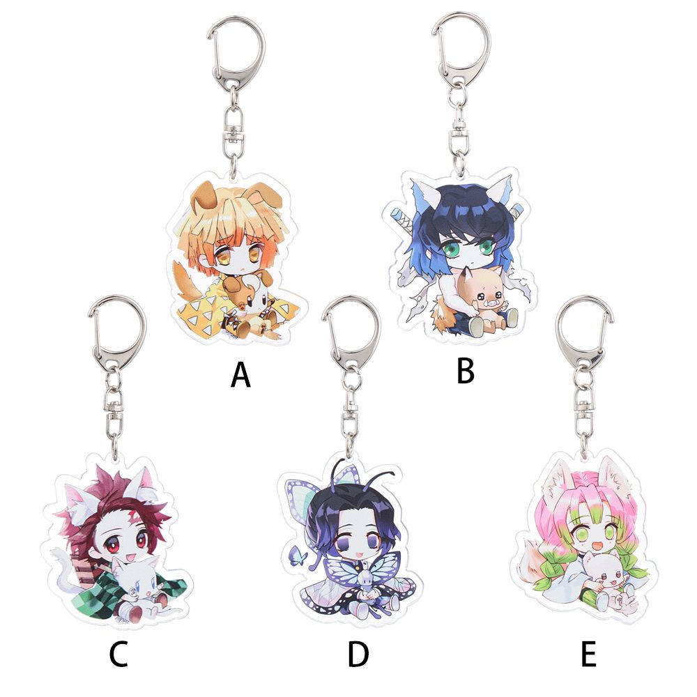 SUYOU Double Keychain Tengen Mitsuri Tanjiro Muichirou Acrylic Keychain Anime Shinobu  Acrylic Nezuko Genya No Yaiba Acrylic Kimetsu Shinjurou