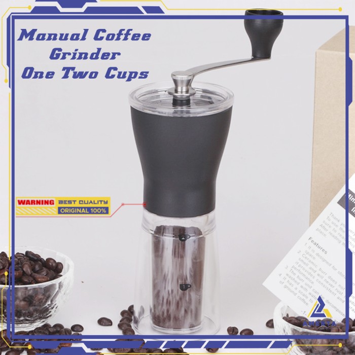 OneTwoCupss Alat Penggiling Kopi Manual Coffee Grinder Black