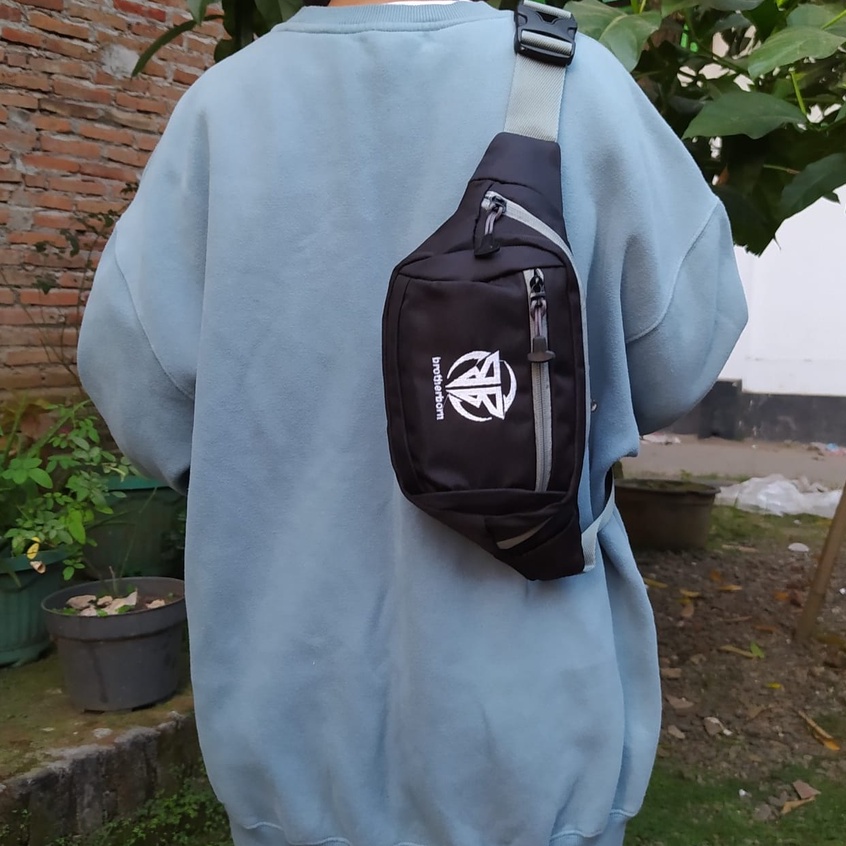 Tas Waist bag selempang pria brother born bag distro bahan d1000