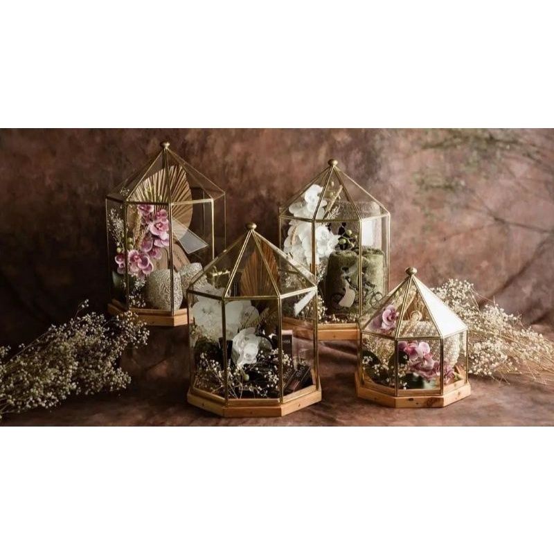 

BOX HAMPERS 1SET 4PCS (free alas kayu) box hantaran costume