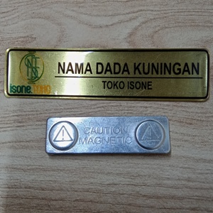 

Nama Dada Name Tag Kuningan Stainless Steel 0.5 Magnet Custom