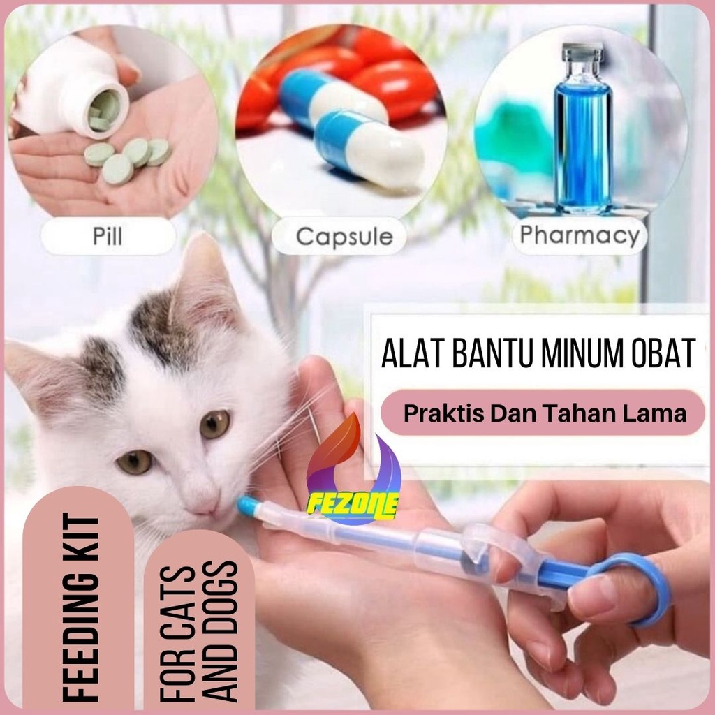 Anjing Kucing Feeding Kit Pelontar Pil Alat Bantu Alat Bantu Minum Obat FEZONE