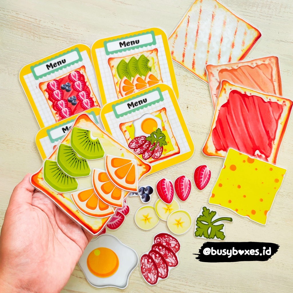 [busyboxesid] Busy Page Buah busypage pretend play menu sandwich mainan edukasi preschool