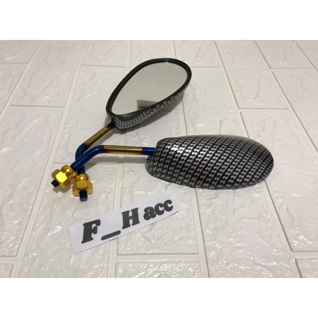 Spion carbon twotone satria fu tangkai pendek drat 12
