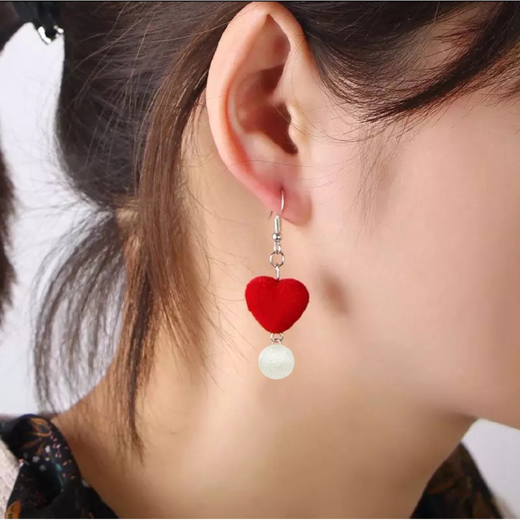 Anting Fashion Wanita Kekinian Love Mix Mutiara Style 471