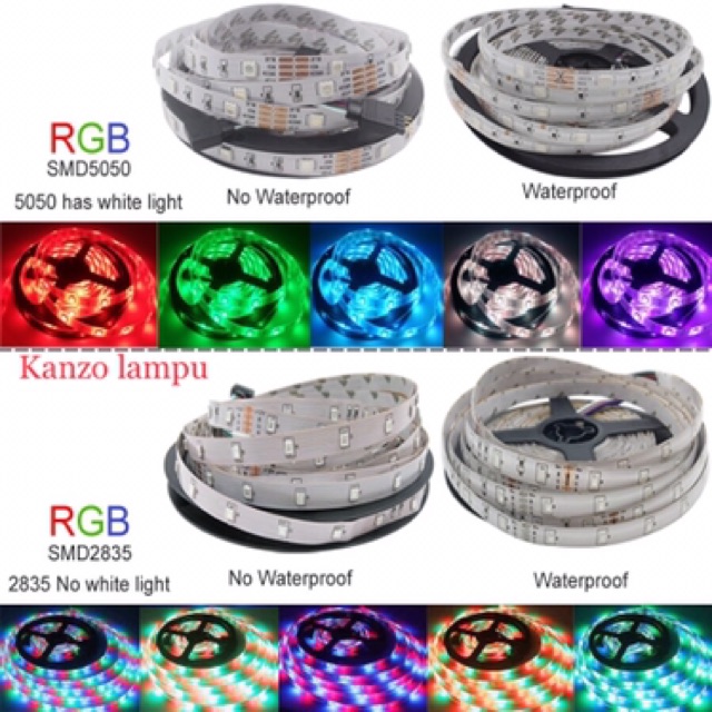 KANZO/Led strip 3528 RGB warna warni 5050 RGB 5METER/10meter  LED STRIP RGB