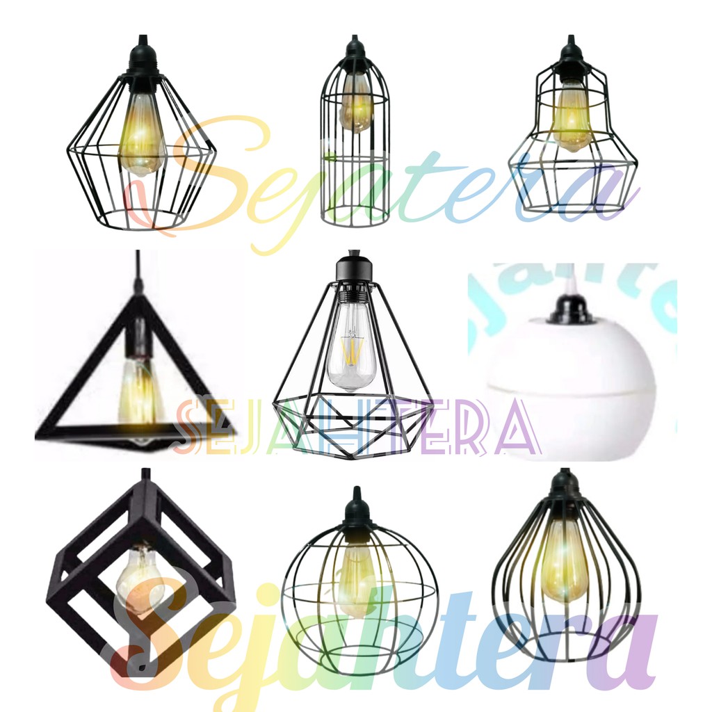 Lampu Hias Gantung Minimalis Dekorasi Ruangan Rumah/Kafe/Resto/Filla dll pulset termasuk bohlam