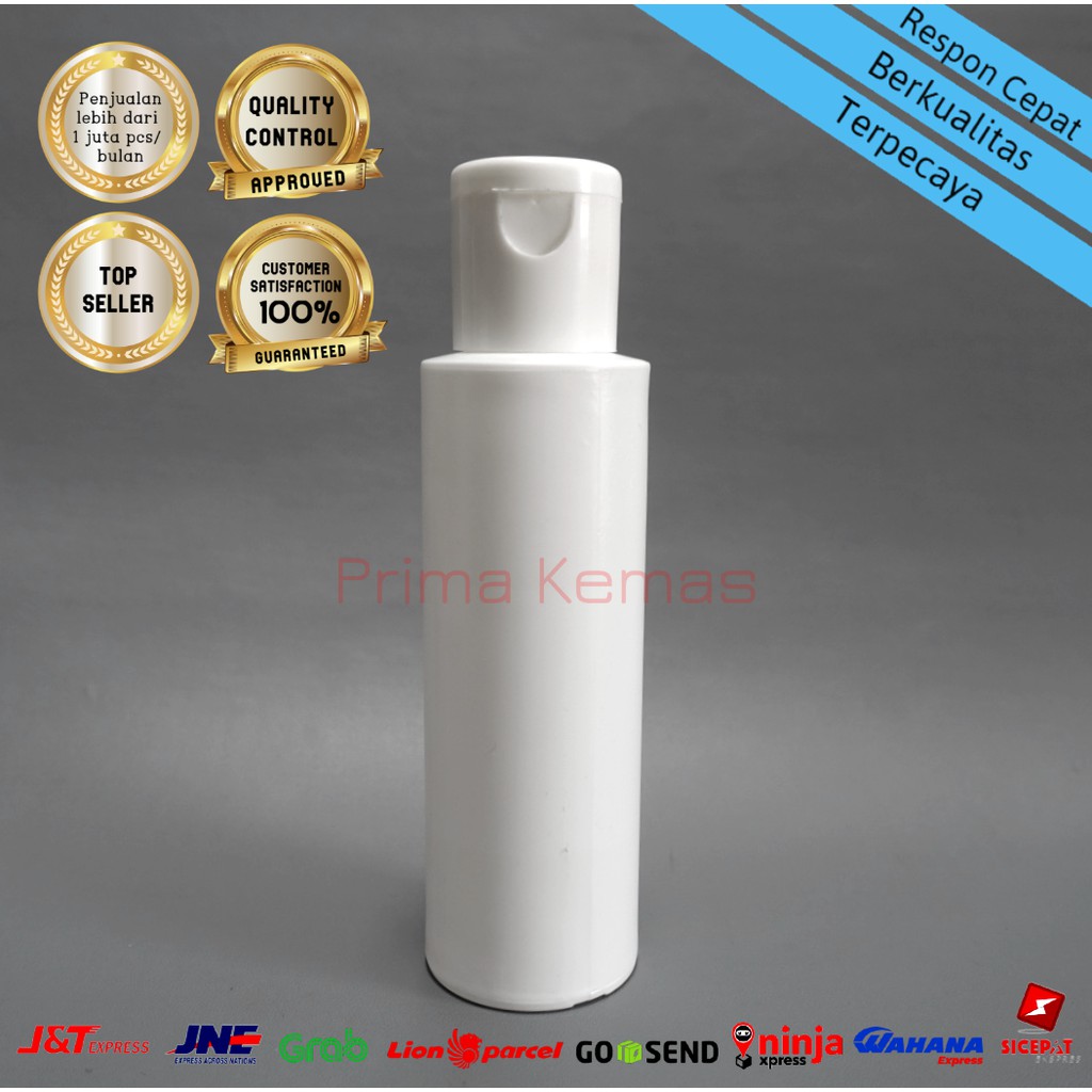 Botol Toner 100 ml - botol hdpe fliptop - Botol Fliptop 100 ml White