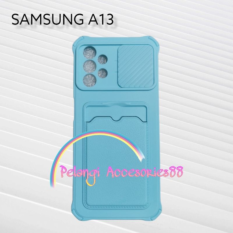 CASE SAMSUNG A13 4G / A13 LTE CASE SOFTCASE SLEDING WARNA WARNI SLOT CARD