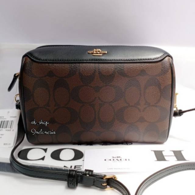 Tas Wanita Coach F77879 Sign Bennet Xbody Brown Black