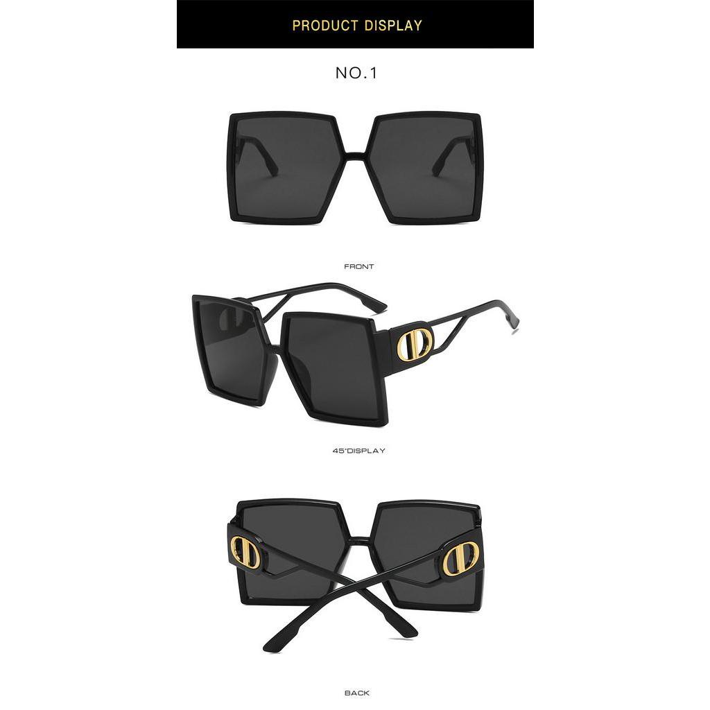 (YUZHU) TERSEDIA &amp; COD Kacamata Hitam Wanita Korea Gaya Oversized Square Kacamata Cewek INS Fashion Sunglasses