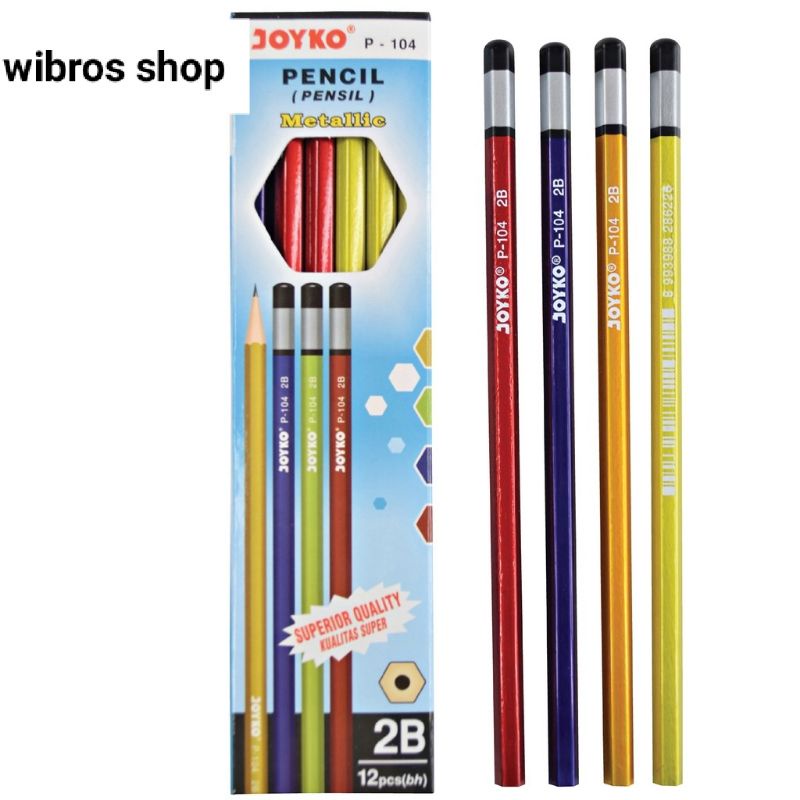 

Pencil / Pensil Joyko P-104 / 2B / Metallic / 1 BOX 12 PCS s3244