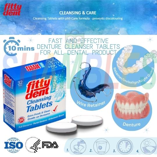Fittydent Tablet Pembersih Gigi Palsu 32 Tabs Cleansing Tablet