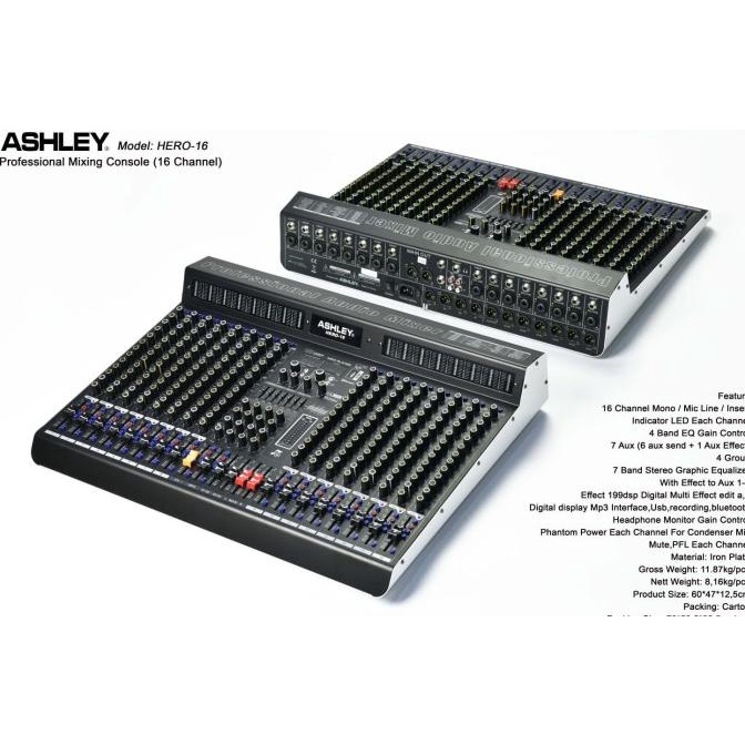 Mixer Ashley HERO 16 / HERO16 16 Channel ORIGINAL ASHLEY