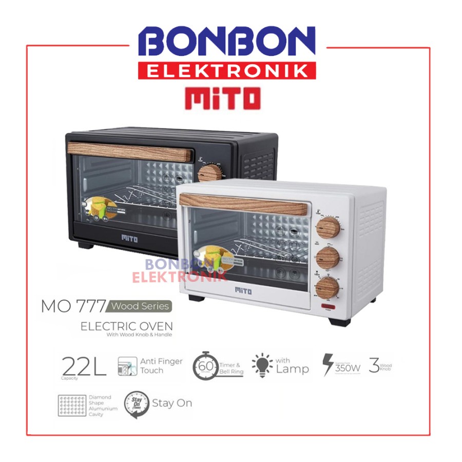 MITO MO 777 Oven Listrik 20 Liter (Wood Series) HIT 350W / MO777 20L