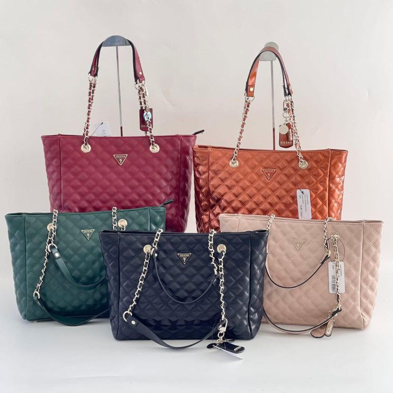 PROMO SALE Tas Guess Tote Bag besar merah hijau hitam pink coklat maron