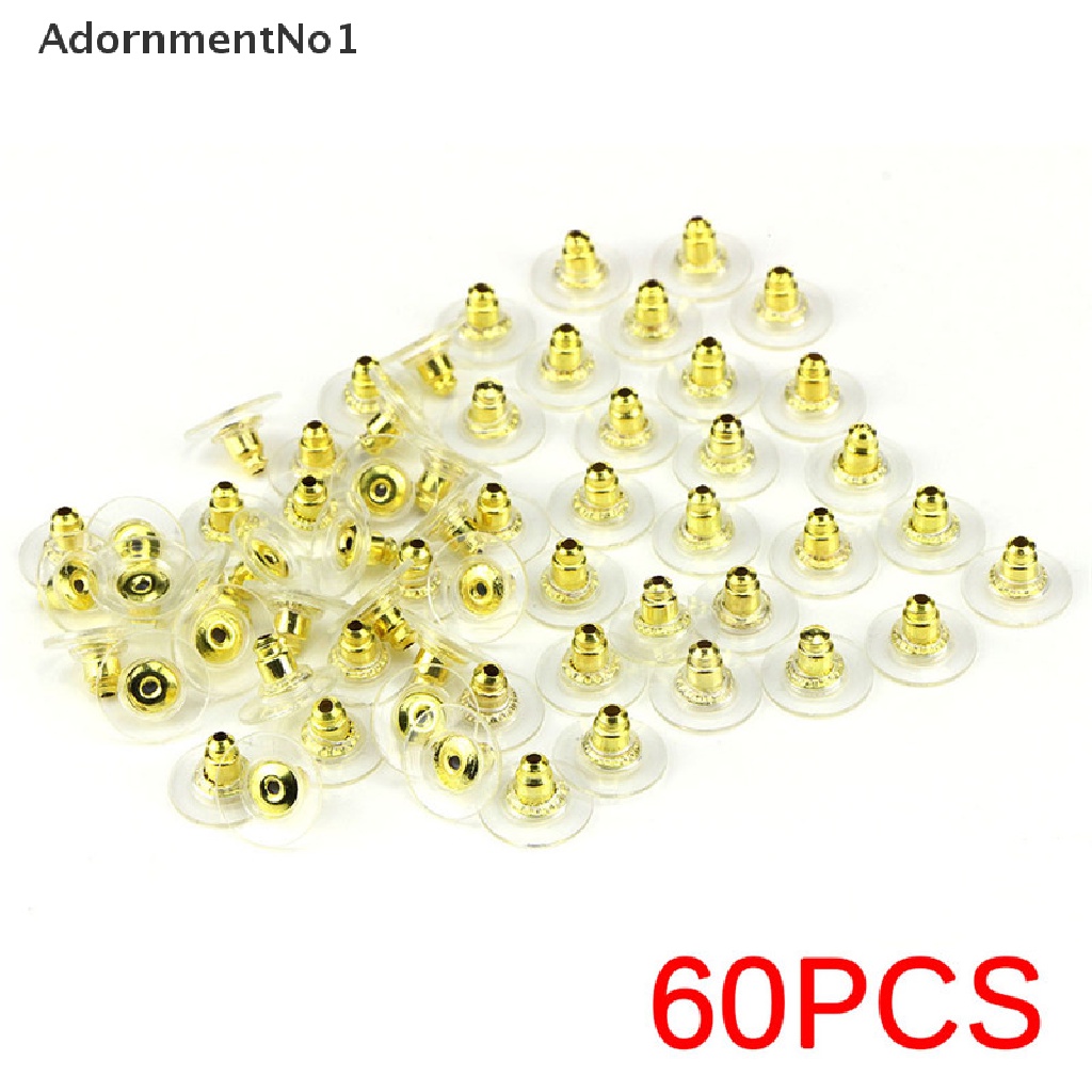 (AdornmentNo1) 60pcs / Set Stopper Anting Tusuk Warna Silver / Gold