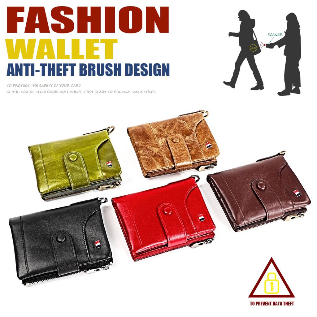 Dompet Pendek Kulit Asli Dompet Pria Rfid Leather Wallet 3511